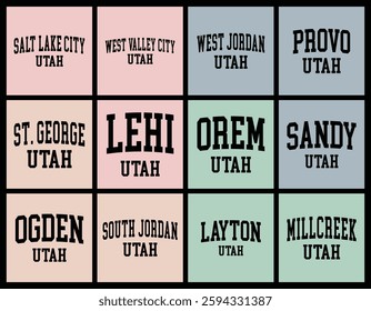 Utah Cities by Population t shirt bundle