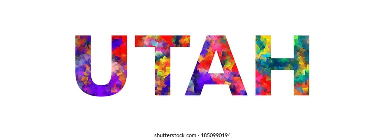 UTAH. Colorful typography text banner. Vector the word utah design