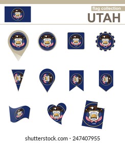 Utah Flag Collection, USA State, 12 versions