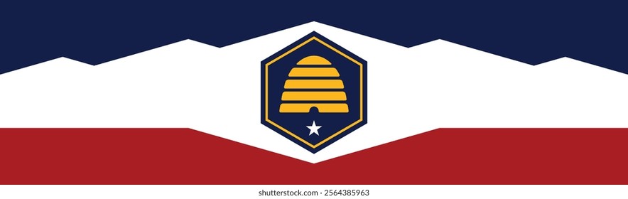 Utah flag long banner digital vector illustration