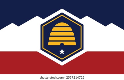 Utah flag official colors and proportion digital vector illustration