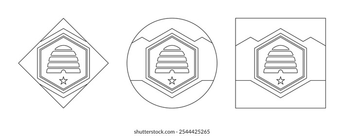 utah flag outline set. vector illustration isolated on white background