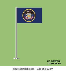 Utah flag. Utah table flag  Utah US state. The USA. Vector Illustration Flag of Utah .