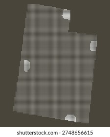 Utah Grey and White Dotted Map on Brown for Great Salt Lake Lithium and Fervo Geothermal Hub