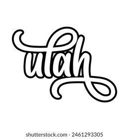 Utah hand lettering design calligraphy vector, Utah  text vector trendy typography design