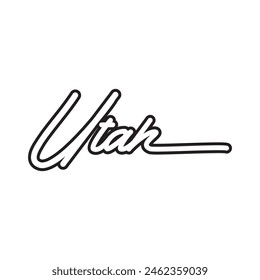 Utah hand lettering design calligraphy vector, Utah  text vector trendy typography design