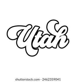 Utah hand lettering design calligraphy vector, Utah  text vector trendy typography design