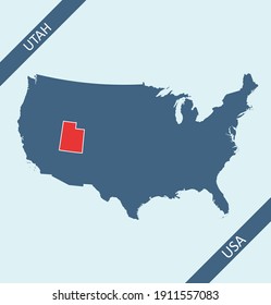 Utah highlighted on USA map