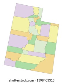 Utah - Highly detailed editable political map 