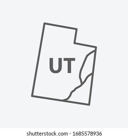 Utah icon line symbol. Isolated vector illustration of icon sign concept for your web site mobile app logo UI design.