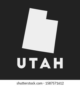 Utah icon. US state map on dark background. Stylish Utah map with US state name. Vector illustration.