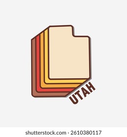 Utah Layering Map With Retro Style Perfect for Print, Apparel, etc