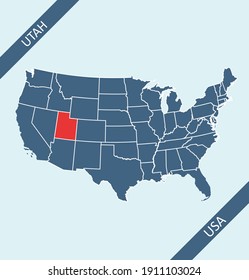 Utah location on USA map