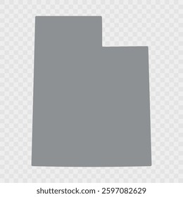 Utah Map Black, State Border, United States, US America, Transparent Isolated, Variations. High detailed vector map - Utah. Vector icon. Color set