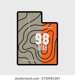 Utah Map Border with Vintage and Retro Theme Perfect for Print, Apparel, etc