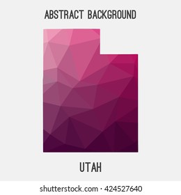 Utah map in geometric polygonal style.Abstract tessellation,modern design background. Vector illustration EPS8