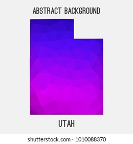 Utah map in geometric polygonal,mosaic style.Abstract tessellation,modern design background,low poly. Vector illustration.