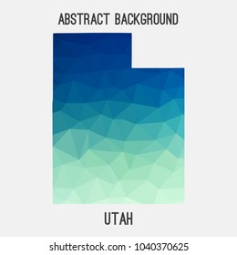 Utah map in geometric polygonal,mosaic style.Abstract tessellation,modern design background,low poly. Geometric cover, mockup. Vector illustration.