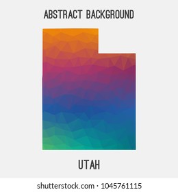 Utah map in geometric polygonal,mosaic style.Abstract tessellation,modern design background,low poly. Geometric cover, mockup. Vector illustration.