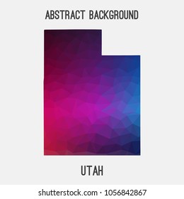 Utah map in geometric polygonal,mosaic style.Abstract tessellation,modern design background,low poly. Geometric cover, mockup. Vector illustration.
