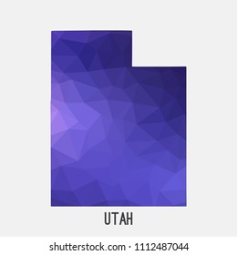 Utah map in geometric polygonal,mosaic style.Abstract tessellation,modern design background,low poly. Geometric cover, mockup. Vector illustration.