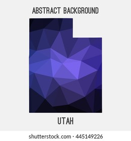 Utah map in geometric polygonal,mosaic style.Abstract tessellation,modern design background. Vector illustration EPS8
