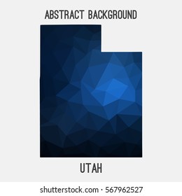 Utah map in geometric polygonal,mosaic style.Abstract tessellation,modern design background. Vector illustration