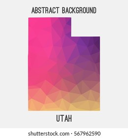 Utah map in geometric polygonal,mosaic style.Abstract tessellation,modern design background. Vector illustration