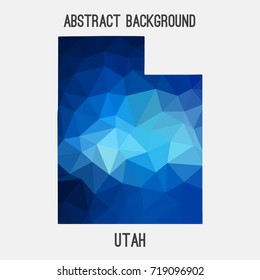 Utah map in geometric polygonal,mosaic style.Abstract tessellation,modern design background,low poly. Vector illustration.