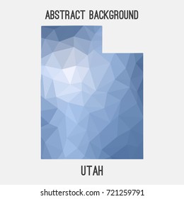 Utah map in geometric polygonal,mosaic style.Abstract tessellation,modern design background,low poly. Vector illustration.
