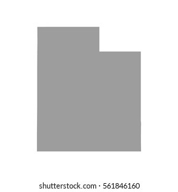 Utah map in gray on a white background