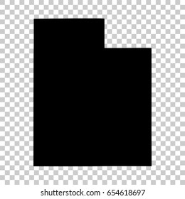 Utah map isolated on transparent background. Black map for your design. Vector illustration, easy to edit.