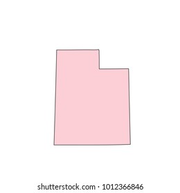 Utah map isolated on white background silhouette. Utah USA state.
