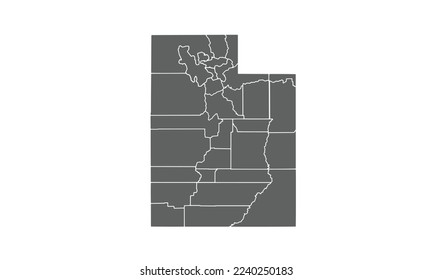 Utah map isolated on white background.for annual infographics report website layout