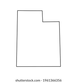 Utah map on white background