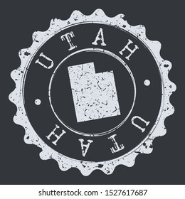 Utah Map Seal. Silhouette Postal Passport Stamp. Round Vector Icon Postmark.