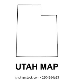 Utah map shape, united states of america. Flat concept icon symbol vector illustration .