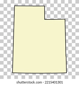 Mapa de Utah, estados unidos de américa. Icono de concepto plano, ilustración vectorial.