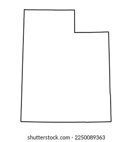 Mapa de Utah, estados unidos de américa. Icono de concepto plano, ilustración vectorial.