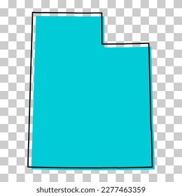 Utah map shape, united states of america. Flat concept icon symbol vector illustration .