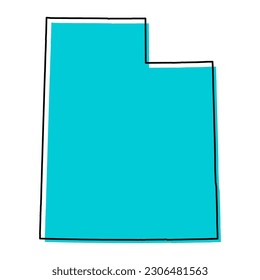 Utah map shape, united states of america. Flat concept icon symbol vector illustration .