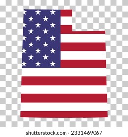 Utah map shape, united states of america. Flat concept icon symbol vector illustration .