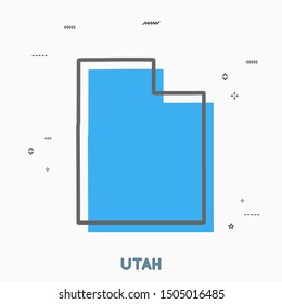 Utah map in thin line style. Utah infographic map icon with small thin line geometric figures. Utah state. Vector illustration linear modern concept