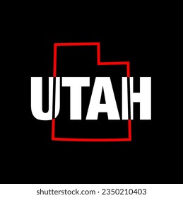 Utah map typography with map vector illustration.