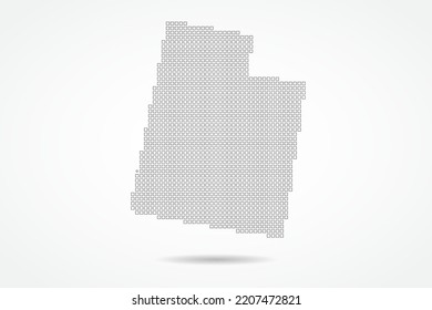 Utah Map - USA, United States of America Map vector template with square pixel thin black and outline sketch style isolated on white background for education, design - Vector illustration eps 10