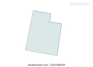 Utah Map - USA, United States of America Map vector with blue stork line and blue geometric shapes isolated on white background for design, infographic, website - Vector illustration eps 10