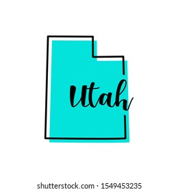 Utah Map Vector Design Template