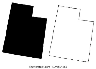 Utah map vector illustration, scribble sketch Utah map