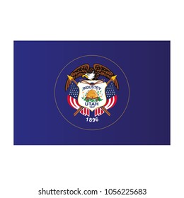 Utah national flag on white background texture. Vector illustration state symbol.