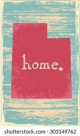 Utah nostalgic rustic vintage state vector sign